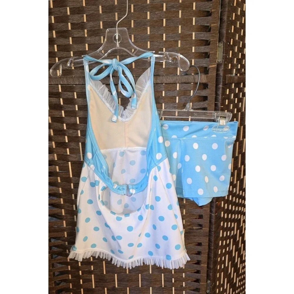 Polka Dot Halter Top & Shorts Small Dancewear / Costume Set Y2K Vintage Cutesy